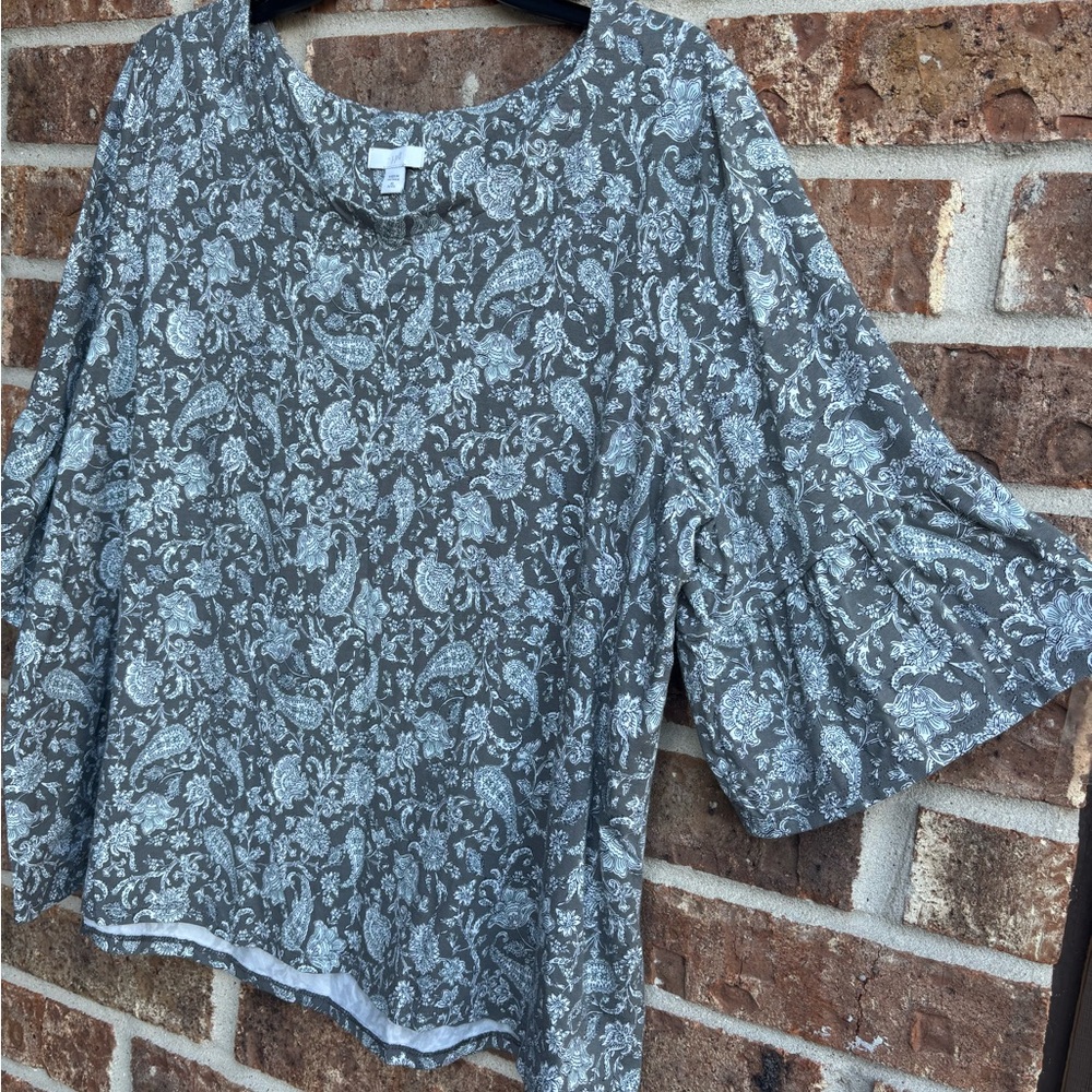 J. Jill Charcoal Paisley Blouse - Picture 3 of 6